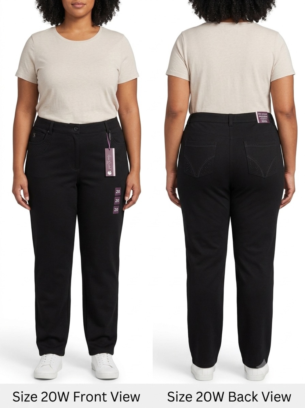 Gloria Vanderbilt Black Straight-Leg Jeans with Subtle Stitching